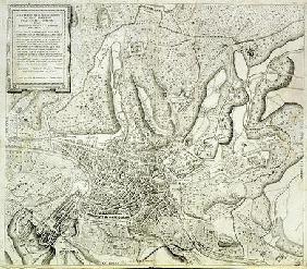 Map of the city of Rome, engraved by the artist, 1557 (engraving)