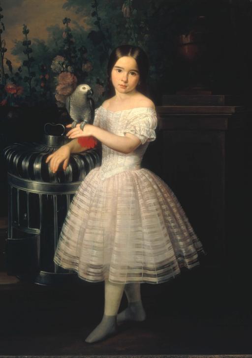Portait of Rafaela Flores Calderón as a child from Antonio Maria Esquivel