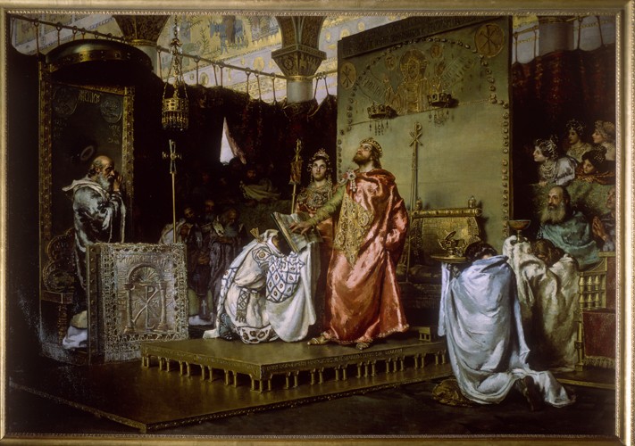 Conversion of Reccared to Catholicism at the Council III of Toledo, 589 from Antonio Munoz Degrain