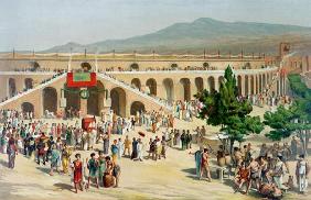 A Market in Pompeii (colour litho)