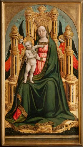 The Virgin and Child Enthroned and Two Angels