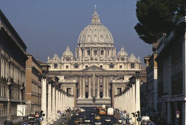 View of St. Peter''s from the Via della Conciliazione (photo)  from Antonio da (The Younger) Sangallo