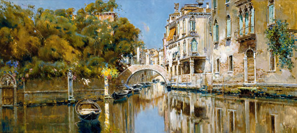 A Sunlit Canal, Venice from Antonio María De Reyna Manescau