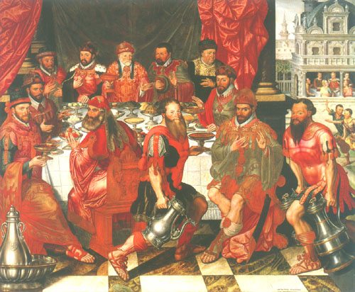 Festmahl (der Ratsmitglieder von Brügge ?/ Gastmahl des Königs Ahasver bzw. Aartaxerxes from Antoon Claeissens