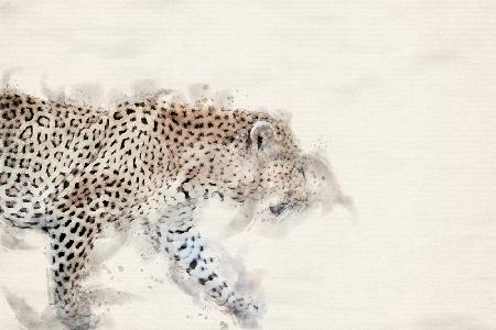 Abstrakte afrikanische Leoparden-Aquarellkunst