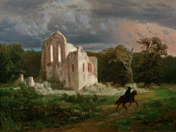 Moonlit Landscape w.Ruins from Arnold Böcklin