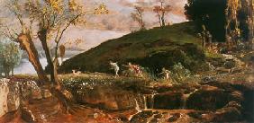 Landschaft mit Jagdzug der Diana