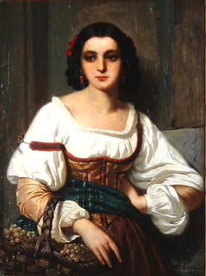 Italian Woman with Basket of Grapes, 1862 (oil on canvas) from Arnold Ferdinand Ewald