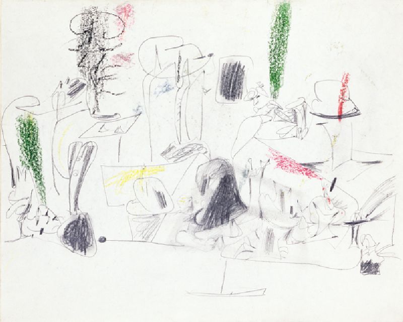 Untitled, c.1946 (pencil & chalk on paper) from Arshile Gorky