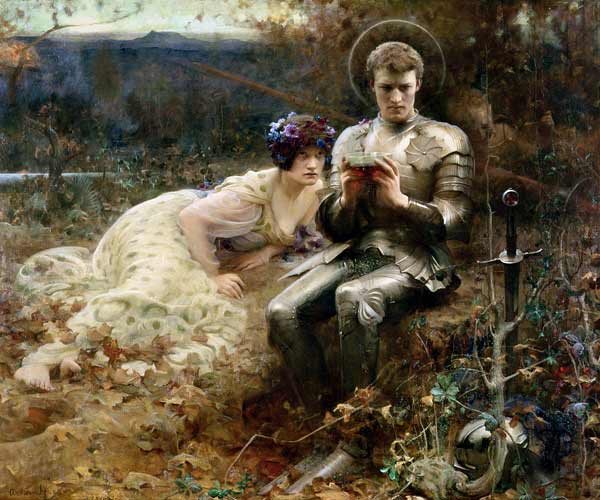 The Temptation of Sir Percival, 1894 (oil on canvas) from Arthur Hacker