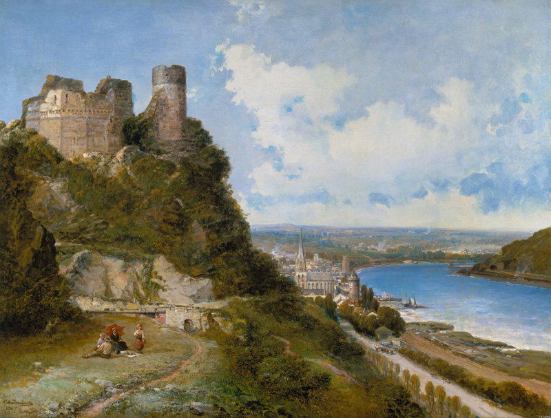 Blick auf Oberwesel am Rhein mit der Burgruine from Arthur Joseph Meadows