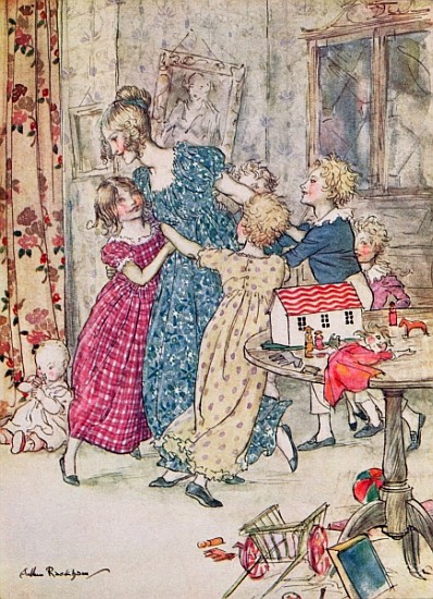 A flushed and boisterous group'', book illustration from Arthur Rackham