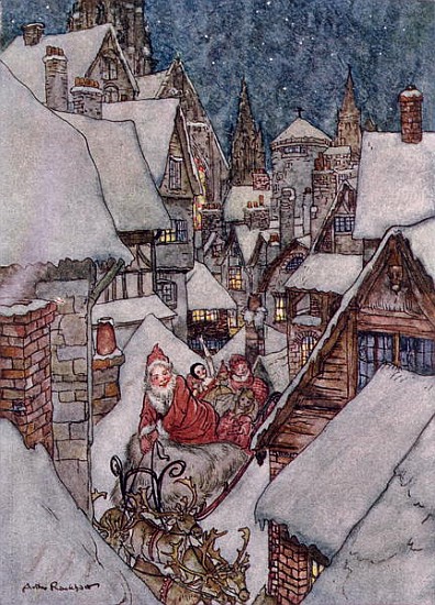 Christmas illustrations, from ''The Night Before Christmas'' by Clement C. Moore from Arthur Rackham