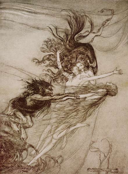 The Rhinemaidens teasing Alberich from ''The Rhinegold and The Valkyrie'' Richard Wagner from Arthur Rackham