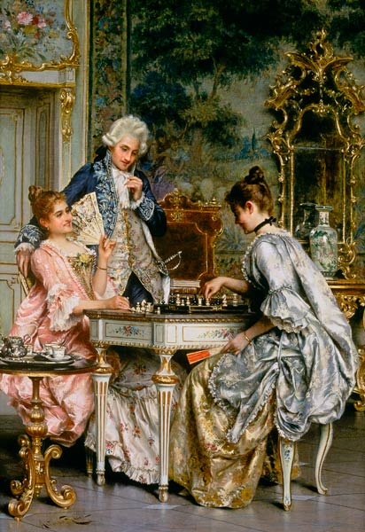 Beim Schachspiel im Rokoko. from Arturo Ricci