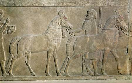Relief depicting the tributaries of Sargon II, from the Palace of Sargon II at Khorsabad, Iraq from Assyrian