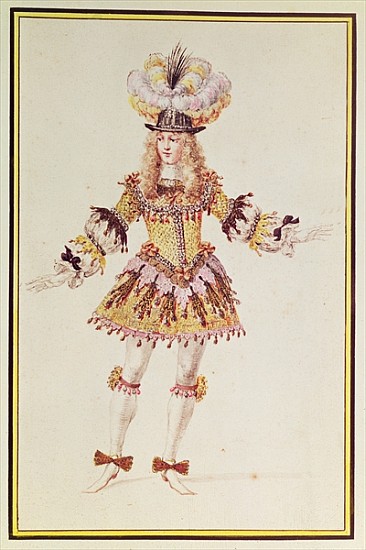 Costume design for male dancer, c.1660 from (attr. to) Henry Gissey