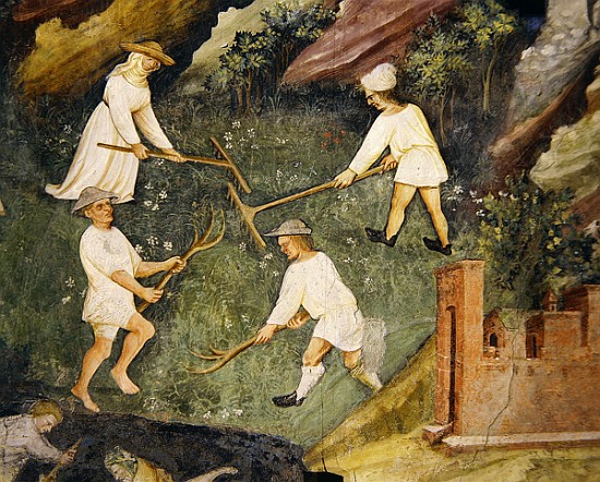 Haymaking in the month of June, detail from (attr. to) Maestro Venceslao