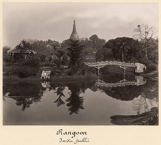 Island pavilion in the Cantanement Garden, Rangoon, Burma, late 19th century from (attr. to) Philip Adolphe Klier