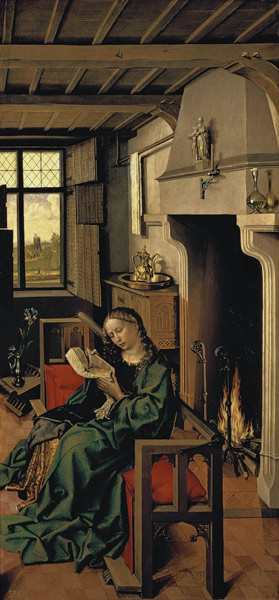 St. Barbara from the right wing of the Werl Altarpiece, 1438 (see also 68547) from (attr.to) (Robert Campin) Master of Flemalle