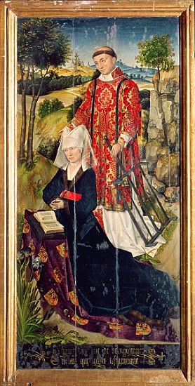 Right panel, from the main altar polyptych, depicting Laure de Jaucourt, 1460-66 from (attr. to) Rogier van der Weyden