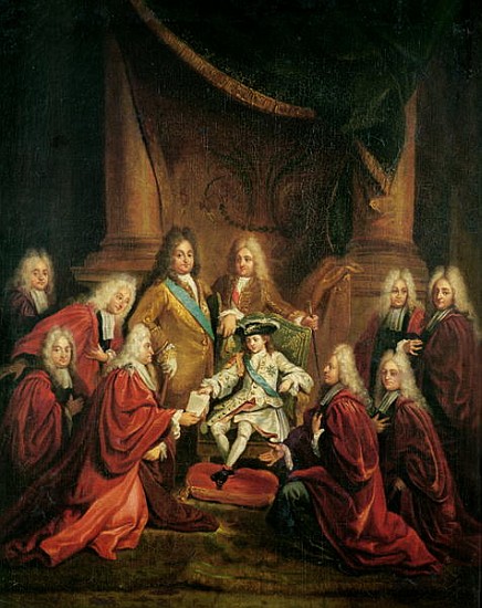 Louis XV (1710-74) Granting Patents of Nobility to the Municipal Body of Paris from (attr. to) the Younger Boulogne Louis de