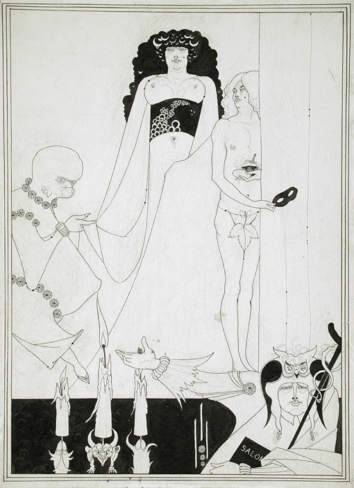 Enter Herodias. Illustration for Salome by Oscar Wilde from Aubrey Vincent Beardsley