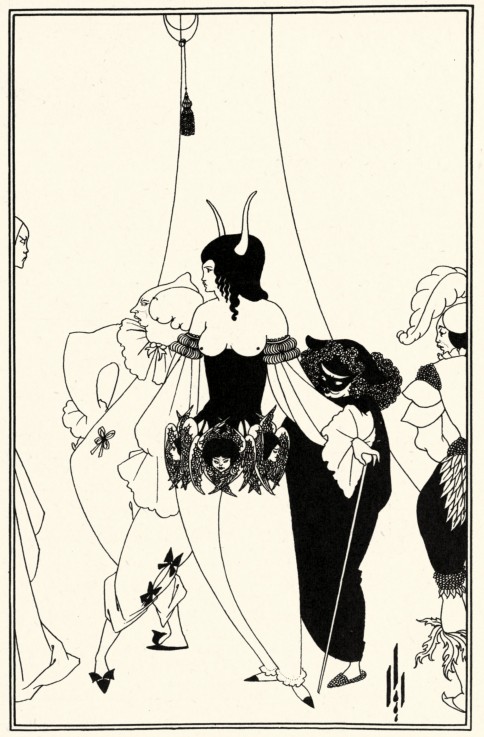 Illustration for the story "The Masque of the Red Death" by Edgar Allan Poe from Aubrey Vincent Beardsley