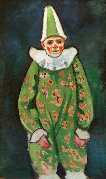 Clown in grünem Kostüm from August Macke