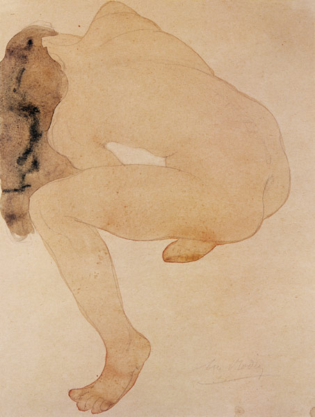 Seated nude bending over from Auguste Rodin
