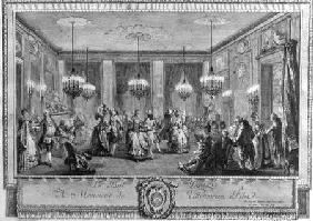 The Evening Dress Ball at the House of Monsieur de Villemorien Fila, engraved by L. Provost