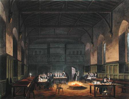 Hall of Westminster School, from Ackermann's 'History of Westminster School', part of 'History of th from Augustus Charles Pugin
