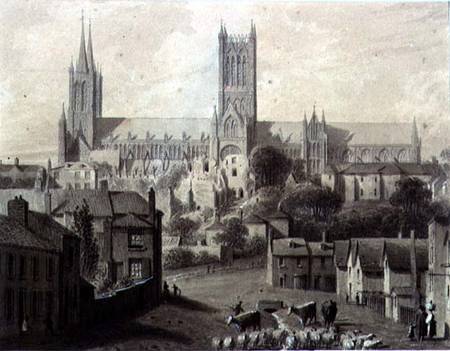 Lincoln Cathedral from the South from Augustus Charles Pugin