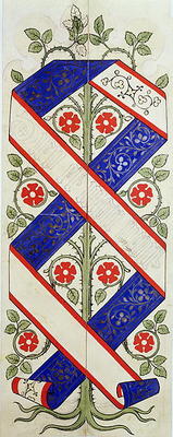 Wallpaper design for the House of Lords' Library (w/c & pencil on paper) from Augustus Welby Northmore Pugin