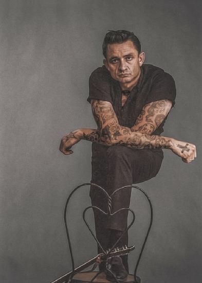 Vintage Tattoo-Gemälde Johnny Cash 1