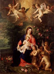 Madonna mit Kind und dem Johannesknaben, umgeben von Engeln