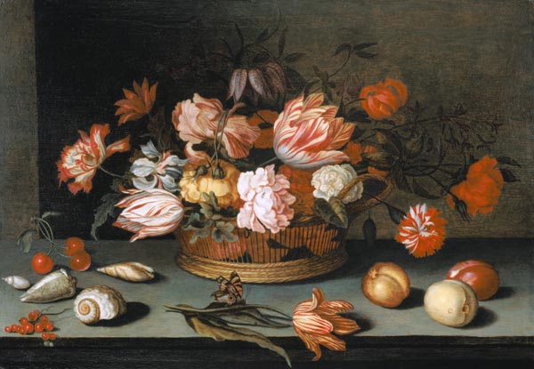 Stillleben mit Blumen, Früchten, Muscheln und Schmetterling from Balthasar van der Ast