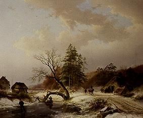 Winterlandschaft mit Reisigsammlern from Barend Cornelisz. Koekkoek