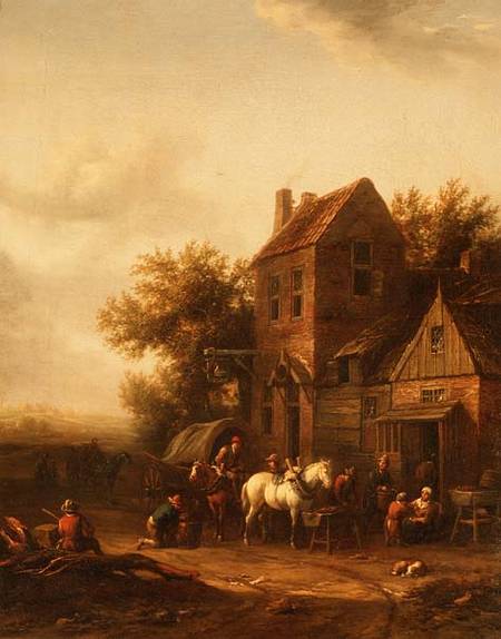 Two Horsemen at a Blacksmith's Forge from Barend Gael or Gaal