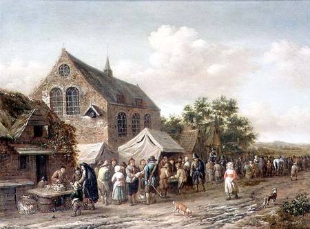 Poultry Market by a Church from Barend Gael or Gaal
