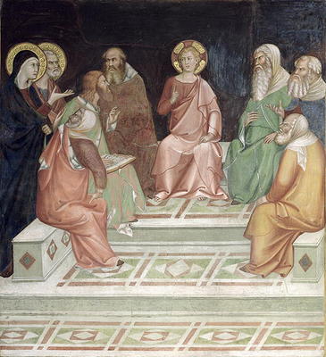 Jesus with the Doctors, from a series of Scenes of the New Testament (fresco) from Barna  da Siena