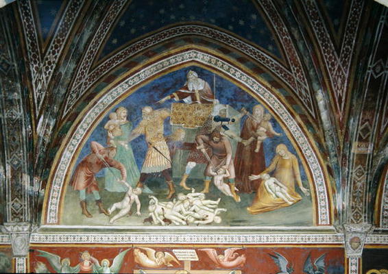 The Massacre of the Innocents, from a series of Scenes of the New Testament (fresco) from Barna  da Siena