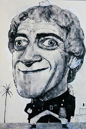 Portrait of Marty Feldman, illustration for The Sunday Times, 1970s