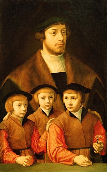 Portrait of a Man and His Three Sons, late 1530s-early 1540s from Bartholomaeus Bruyn