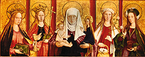 Die hl. Anna Selbdritt mit den hll. Barbara, Margarethe, Dorothea u. Magdalena. from Bartholomeus Zeitblom