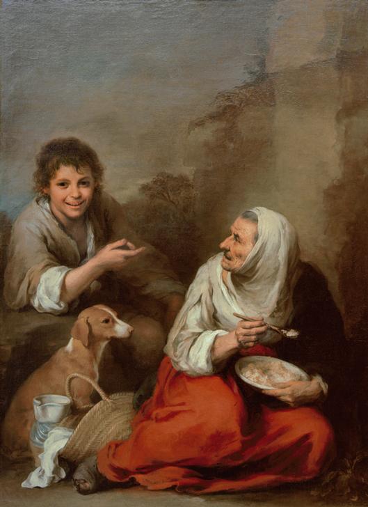 Boy teasing an old woman from Bartolomé Esteban Perez Murillo