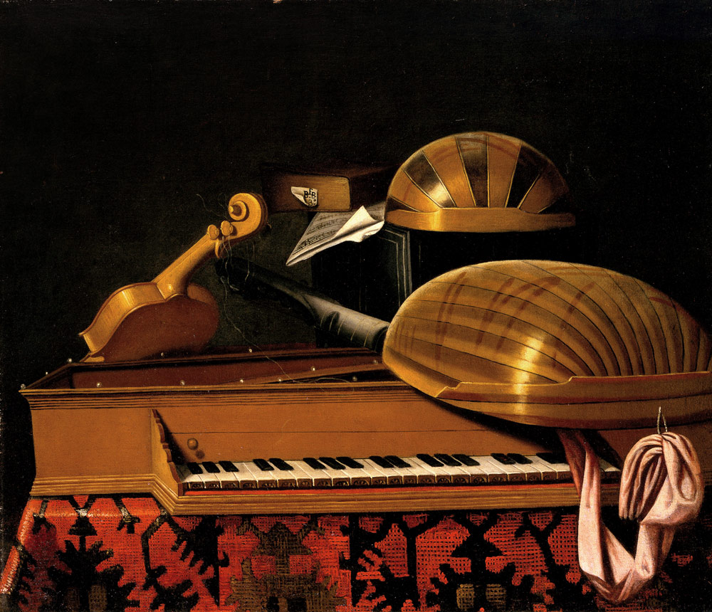 Still Life with Musical Instruments and Books from Bartolomeo Bettera