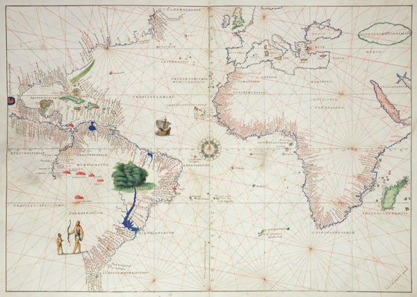 The New World, from an Atlas of the World in 33 Maps, Venice, 1st September 1553(see also 330961) from Battista Agnese