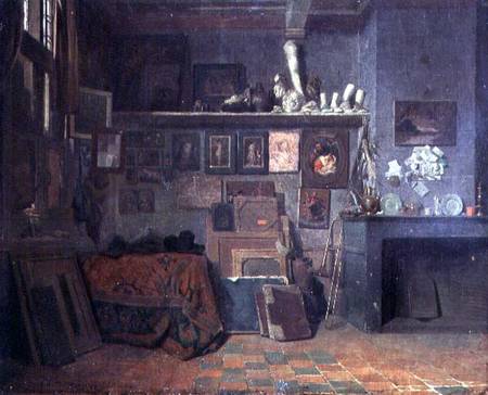 An Artist's Studio Interior from Belgian School