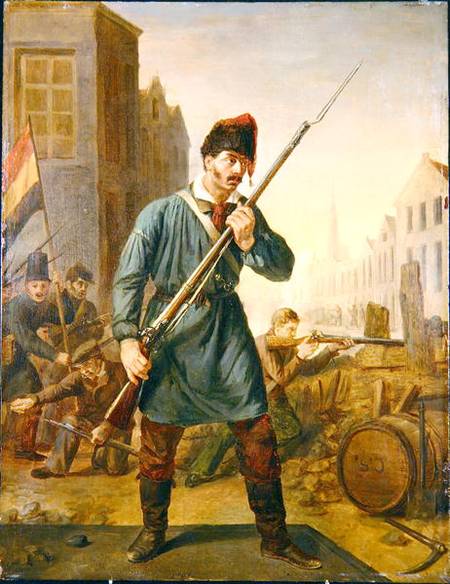 Soldier of the Belgian Revolution in 1830 from Belgian School